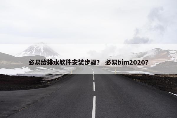 必易给排水软件安装步骤？ 必易bim2020？