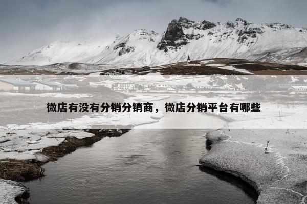 微店有没有分销分销商，微店分销平台有哪些