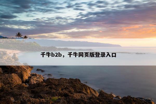 千牛b2b,千牛网页版登录入口 千牛b2b,千牛网页版登录入口