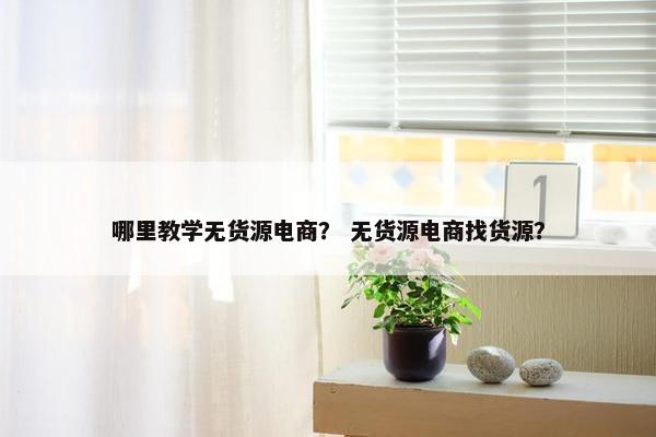 哪里教学无货源电商？ 无货源电商找货源？