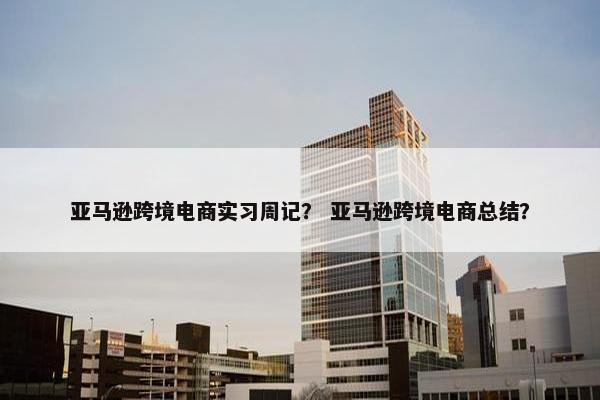 亚马逊跨境电商实习周记？ 亚马逊跨境电商总结？