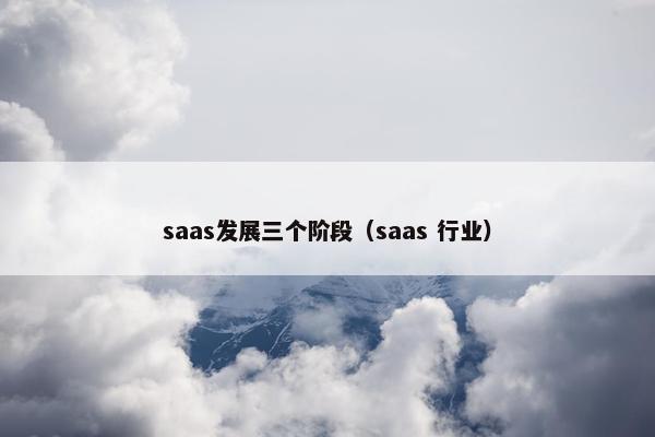 saas发展三个阶段（saas 行业）