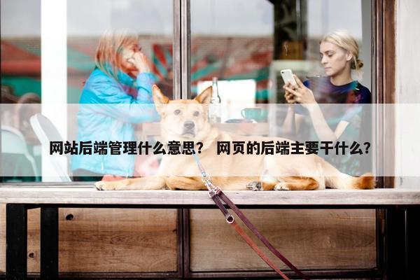网站后端管理什么意思？ 网页的后端主要干什么？