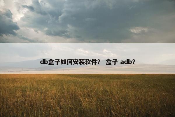 db盒子如何安装软件？ 盒子 adb？