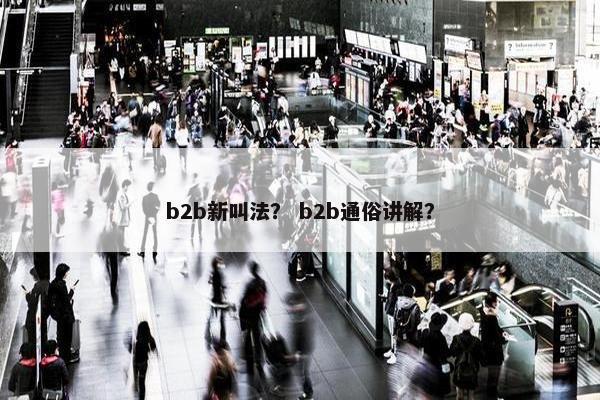 b2b新叫法？ b2b通俗讲解？