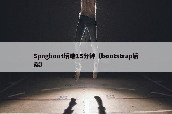 Spngboot后端15分钟（bootstrap后端）