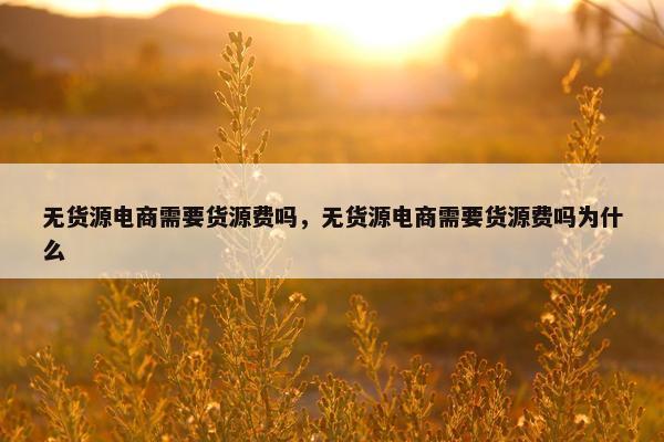 无货源电商需要货源费吗，无货源电商需要货源费吗为什么