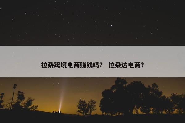 拉杂跨境电商赚钱吗？ 拉杂达电商？
