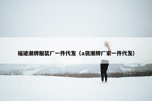 福建潮牌服装厂一件代发（a货潮牌厂家一件代发）