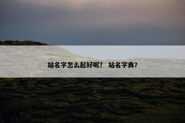 站名字怎么起好呢？ 站名字典？