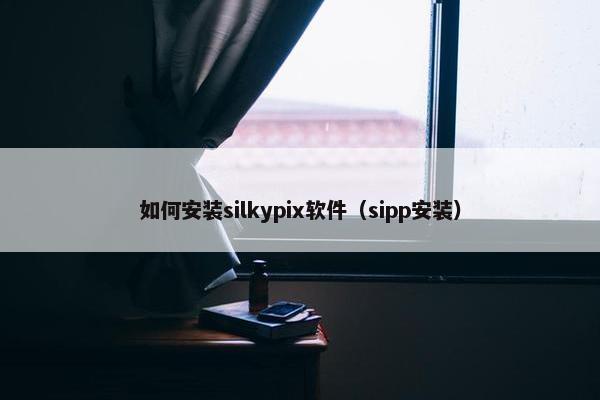 如何安装silkypix软件（sipp安装）
