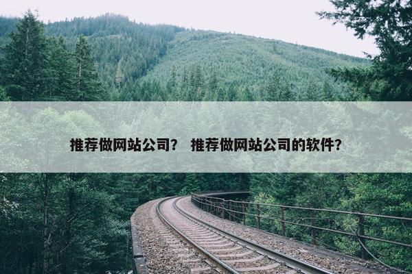 推荐做网站公司？ 推荐做网站公司的软件？