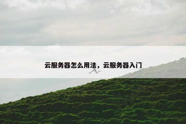 云服务器怎么用法，云服务器入门