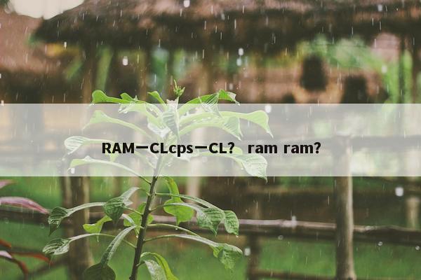 RAM一CLcps一CL？ ram ram？