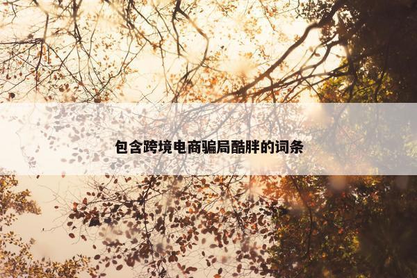 包含跨境电商骗局酷胖的词条