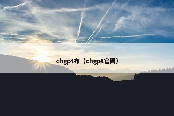 chgpt布(chgpt官网) chgpt布(chgpt官网)
