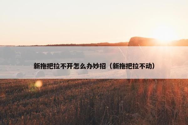 新拖把拉不开怎么办妙招（新拖把拉不动）