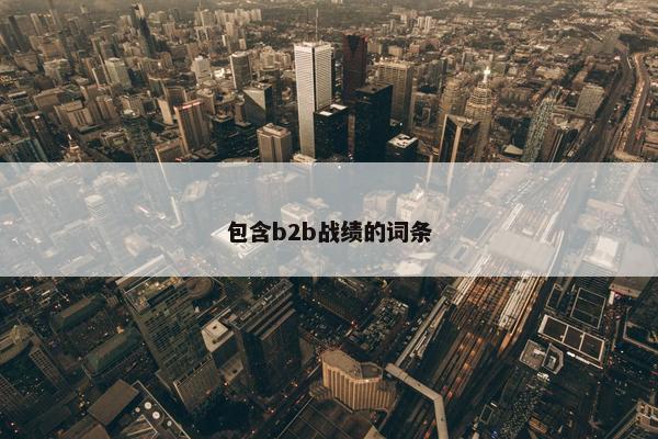 包含b2b战绩的词条