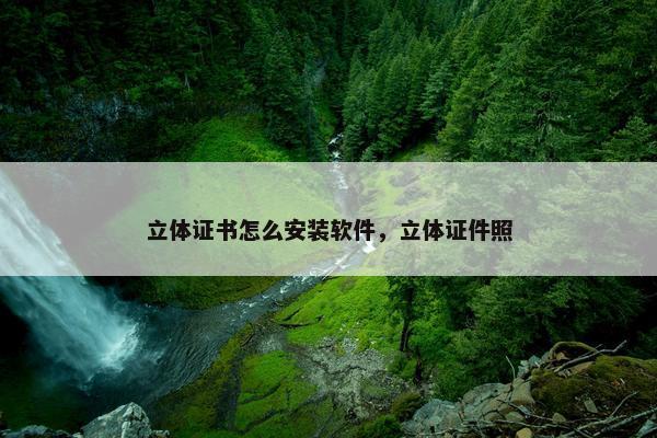 立体证书怎么安装软件，立体证件照