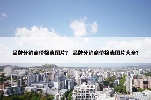 品牌分销商价格表图片？ 品牌分销商价格表图片大全？