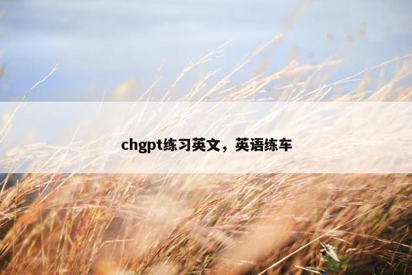 chgpt练习英文，英语练车