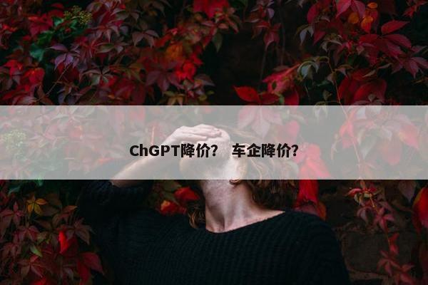 ChGPT降价？ 车企降价？