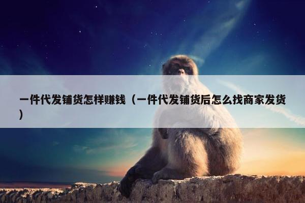 一件代发铺货怎样赚钱（一件代发铺货后怎么找商家发货）