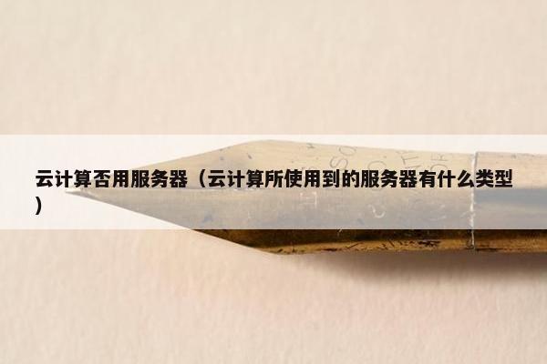 云计算否用服务器（云计算所使用到的服务器有什么类型）