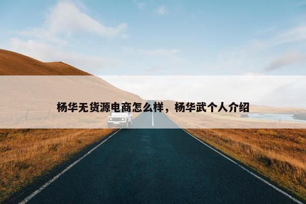 杨华无货源电商怎么样，杨华武个人介绍