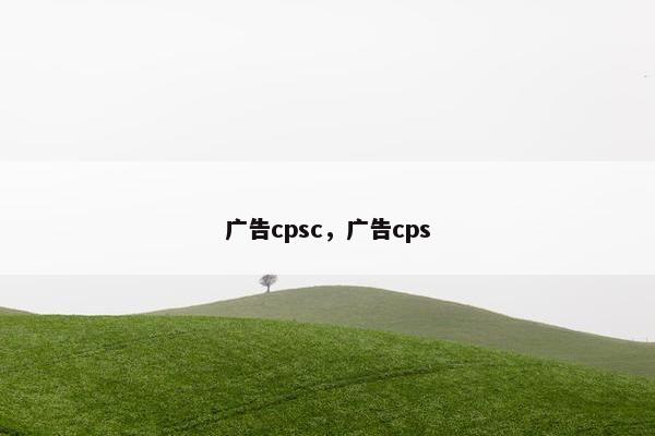 广告cpsc，广告cps