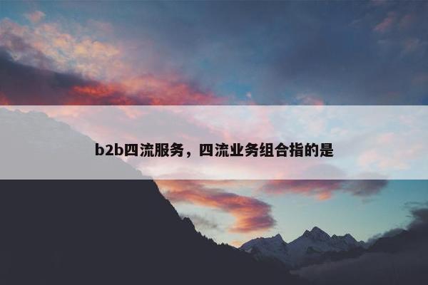 b2b四流服务，四流业务组合指的是