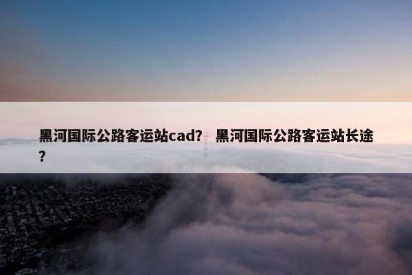黑河国际公路客运站cad？ 黑河国际公路客运站长途？