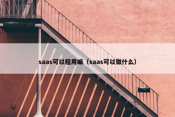saas可以租用嘛（saas可以做什么）