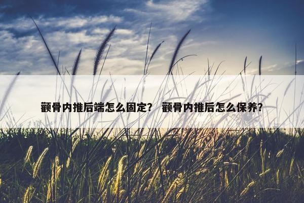 颧骨内推后端怎么固定？ 颧骨内推后怎么保养？