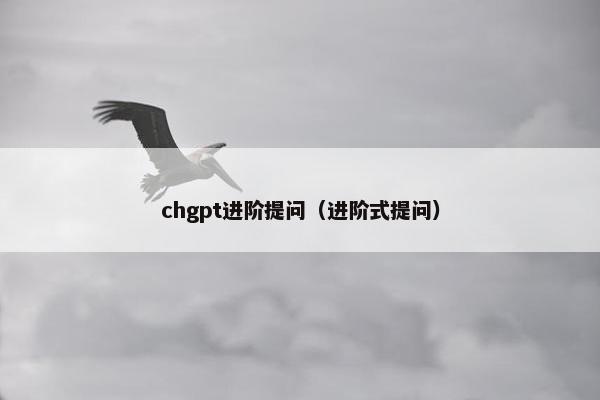 chgpt进阶提问（进阶式提问）