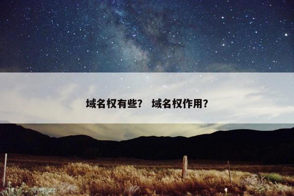 域名权有些？ 域名权作用？