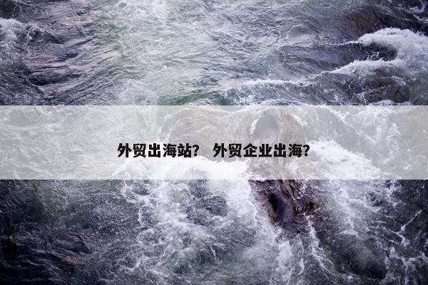 外贸出海站？ 外贸企业出海？