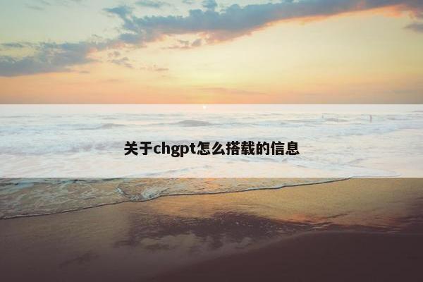 关于chgpt怎么搭载的信息