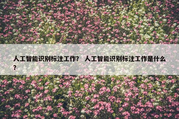 人工智能识别标注工作？ 人工智能识别标注工作是什么？