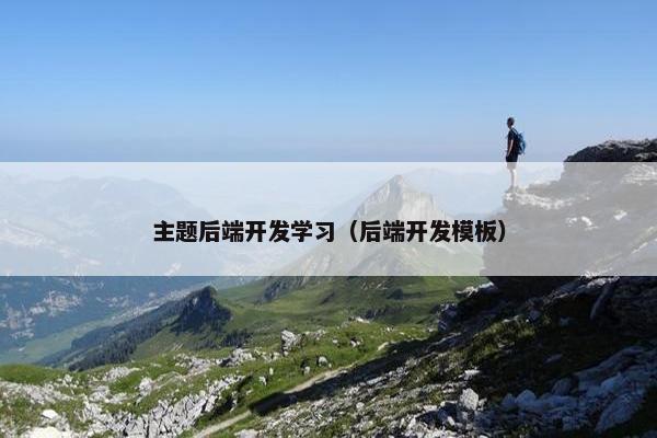 主题后端开发学习（后端开发模板）