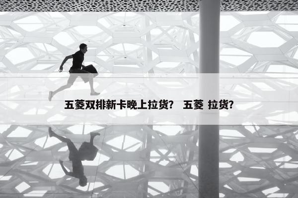 五菱双排新卡晚上拉货？ 五菱 拉货？