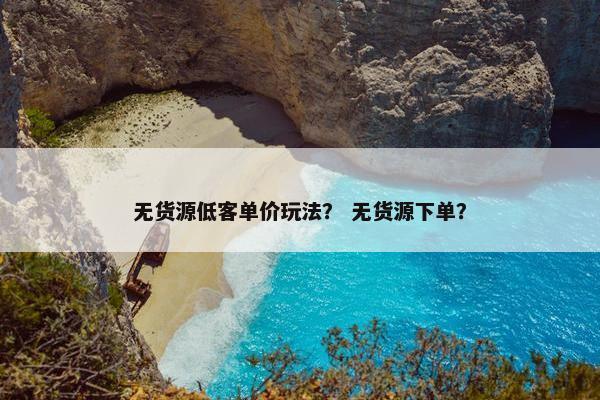 无货源低客单价玩法？ 无货源下单？