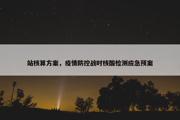 站核算方案，疫情防控战时核酸检测应急预案