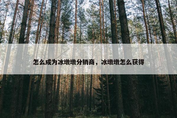 怎么成为冰墩墩分销商，冰墩墩怎么获得