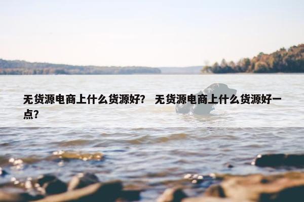 无货源电商上什么货源好？ 无货源电商上什么货源好一点？
