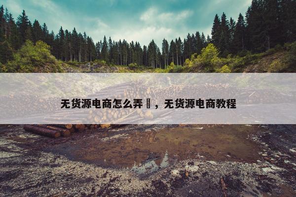 无货源电商怎么弄劵，无货源电商教程
