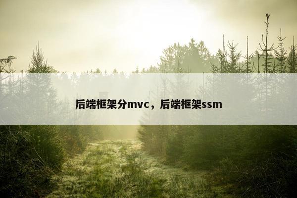 后端框架分mvc，后端框架ssm