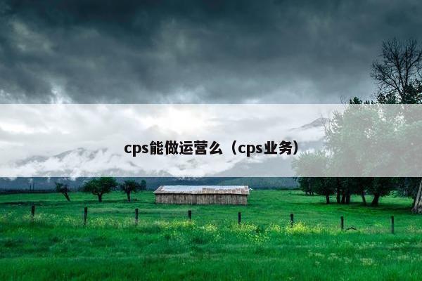 cps能做运营么（cps业务）