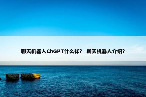 聊天机器人ChGPT什么样？ 聊天机器人介绍？