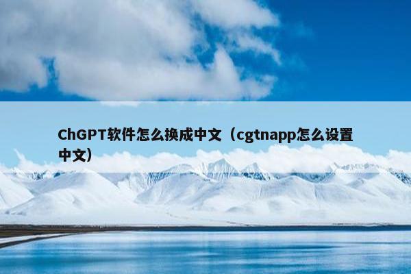 ChGPT软件怎么换成中文(cgtnapp怎么设置中文)